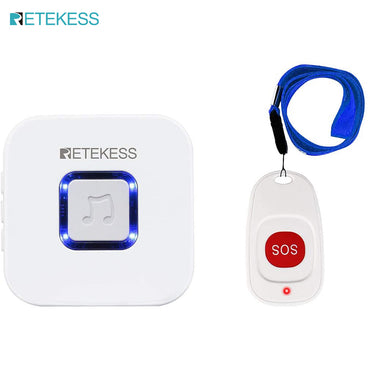 Retekess TH003 Wireless Caregiver Pager เพจเจอร์ผู้ดูแลไร้สาย ปุ่มโทร SOS ไร้สาย ระบบช่วยเหลือผู้ป่วยฉุกเฉินเรียกพยาบาลสำหรับบ้าน/ส่วนตัว ผู้ป่วยสูงอายุ