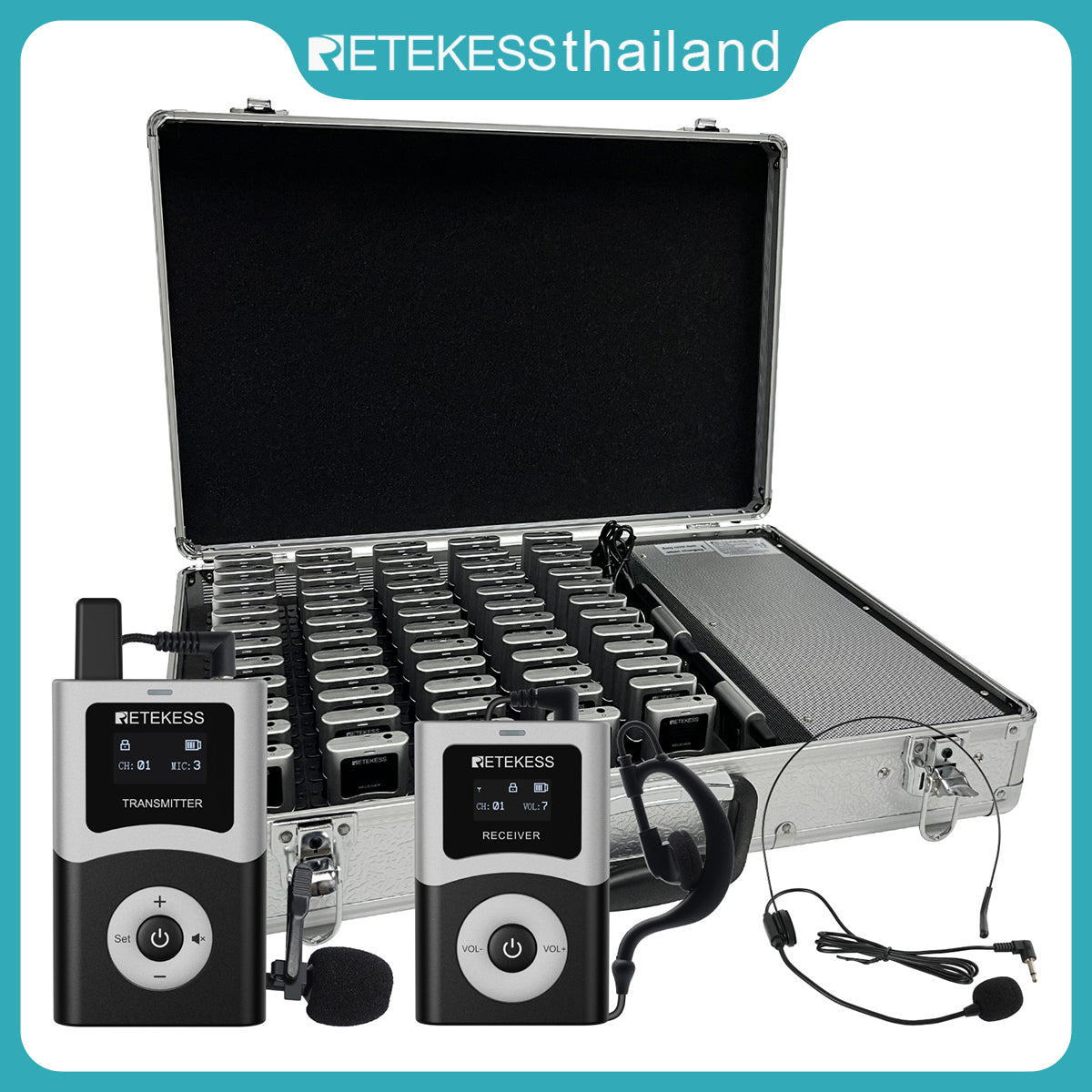 Retekess T130U T131U  ระบบทัวร์กลุ่มดิจิทัล สำหรับการสื่อสารเป็นกลุ่ม การประชุม โรงเรียน และโรงงาน