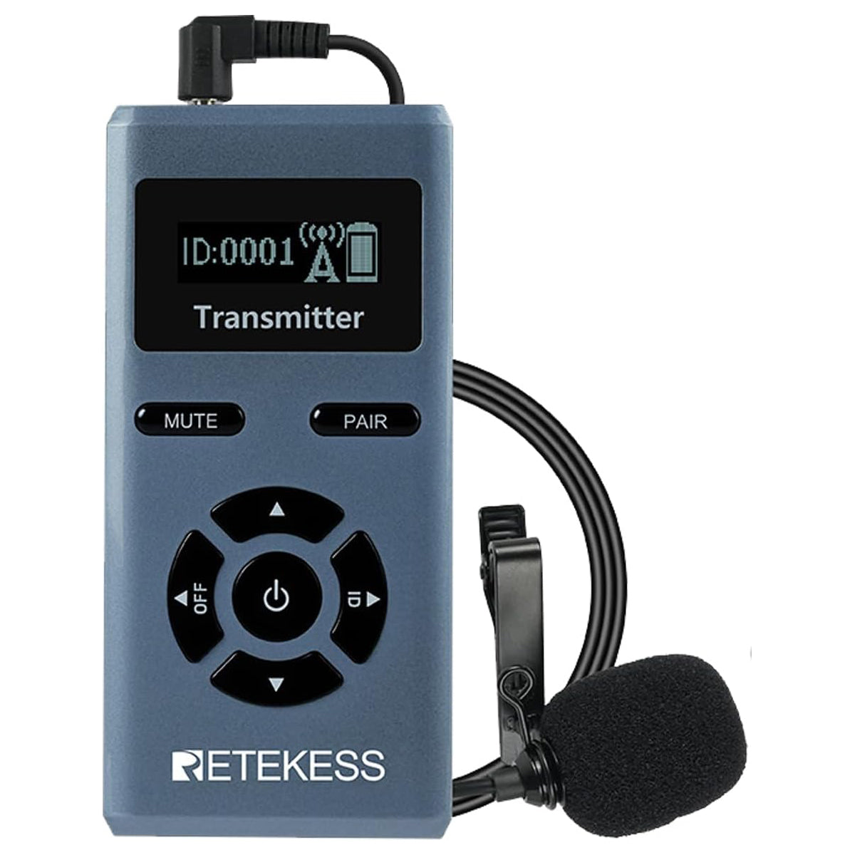 เครื่องส่งสัญญาณไกด์นำเที่ยว Retekess TT106S ระบบไกด์นำเที่ยวแบบเกี่ยวหูพร้อมไมโครโฟนแบบหนีบปกเสื้อ 9999 ช่อง อินพุตเสียง AUX ระบบกระซิบสำหรับโรงงาน การแปล การฝึกอบรม ศาล (เครื่องส่งสัญญาณ 1 เครื่อง)